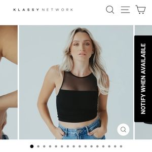 Klassy Network High-neck Mesh Brami Crop top